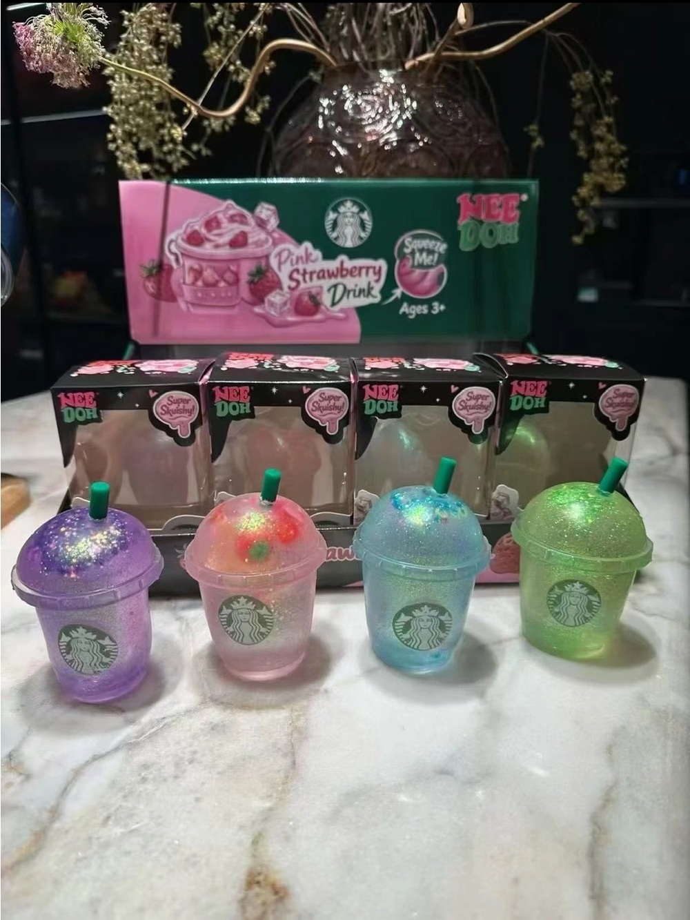 Starbucks Glitter Drink Squishy NeeDoh - Mystery Color